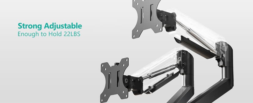 WALI Dual Monitor Stand for 13-32 inch Computer Screens, Dual Monitor Arms for 2 Monitors Holds up to 22 lbs, Height Adjustable Dual Monitors Mount, VESA 75x75/100x100mm (GSMP002N), Black