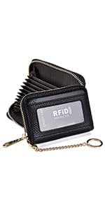 EASTNIGHTS Credit Card Holder Slim Wallet Leather Minimalist Wallet with ID Window