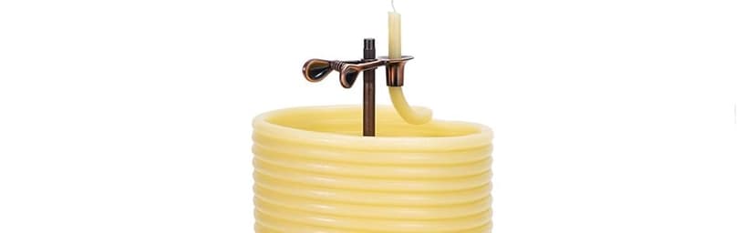 Candle by the Hour 48-Hour Horizontal Candle, Eco-friendly Natural Beeswax with Cotton Wick Color-Yellow