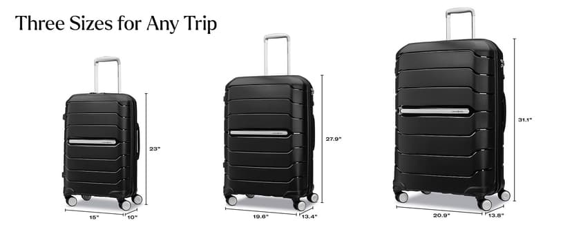 Samsonite Freeform 2-Piece Luggage Set - Carry-On & Large Checked Luggage with Dual Spinner Wheels - Durable Polypropylene Hardshell - TSA Lock, Airline-Approved - Expandable - Amethyst Purple