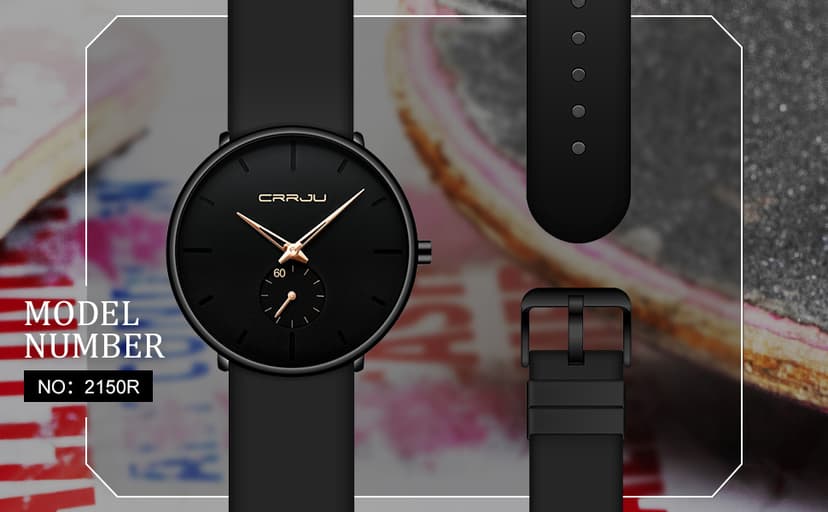 CRRJU Men’s Women Watch Casual Stylish Waterproof Quartz Unisex Wristwatches, Ultra Thin Watches for Men Women, Colorful Silicone Band