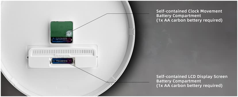 TIMESS Wall Clock, 12" Dial Non-Ticking Silent Battery Operated Analog with LCD Display for Perpetual Calendar and F° Temperature, Ideal Modern Home, Bedroom, Kitchen, Office Decor (Blue)