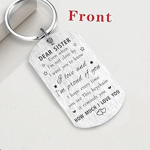 Resdink Sister Gifts for Girl Women - I Love My Sister Mothers Day Birthday Graduation Keychain, Proud of Best Sisters Present