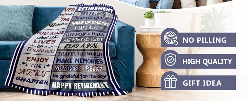 Retirement Gifts for Men - Best Gifts for Retirement Men 2025 - Funny Retired - Coworker Leaving Farewell Going Away Gifts for Coworkers Friends - Happy Retirement Decorations - Throw Blanket 50"x60"