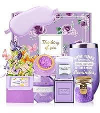 Birthday Gift for Women, Luxury Self Care Spa Gift Basket with Blanket for Mom, Wife, Sister, Friend, Girlfriend, Grandmother, Get Well Soon & Christmas gift for Her B0FKMYHG7N