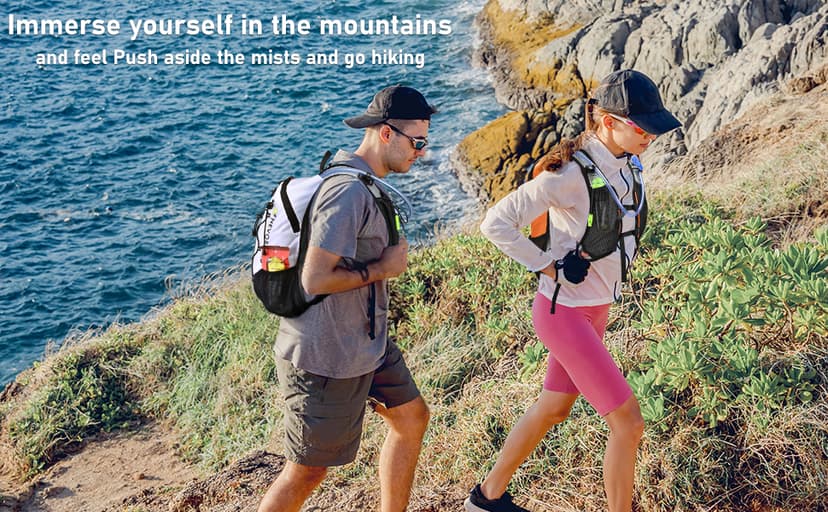 Lightweight Hydration Backpack, Running Backpack with 2L Water Bladder, Hydro Water Daypack for Cycling Hiking Rave for Men Women