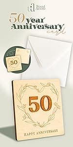 Happy Anniversary Card for Parents - Wood Parents Anniversary Card Gifts from Daughter Son, Wedding Gifts Anniversary for Parents, Anniversary Cards Gift for Mom and Dad