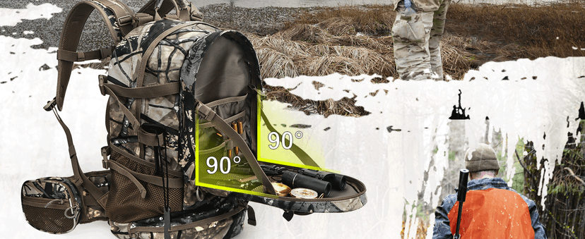 YVLEEN Hunting Backpack, Durable Camo Hunting Packs for Men, Large Capacity Hunting Day Pack for Rifle Bow Gun