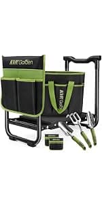 KVR Upgraded Garden Kneeler and Seat with Thicken & Widen Soft Kneeling Pad,Heavy Duty Foldable Gardener Stool with 2 Tool Pouches,Gardening Gifts for Women Mom Men Seniors¡… B0972Y5LTY
