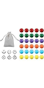 Original Marble Game Wahoo Board Game Double Sided Painted Wooden Fast Track Board Game for 6 and 4 Players 6 Colors 24 Marbles 6 Dice for Family Friends