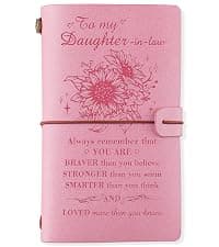 140 Page Refillable Journal Christmas Mothers Day Gifts for Daughter In Law from Mother In Law Daughter In Law Gifts Leather Journal, Daughter In Law Birthday Gifts B0BVVJKNSR