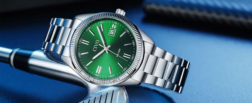 CIVO Analog Mens Watches Silver: Wrist Watches with Date Easy to Read - Dress Stainless Steel Watch for Men Gifts for Husband Father at Birthday Anniversary