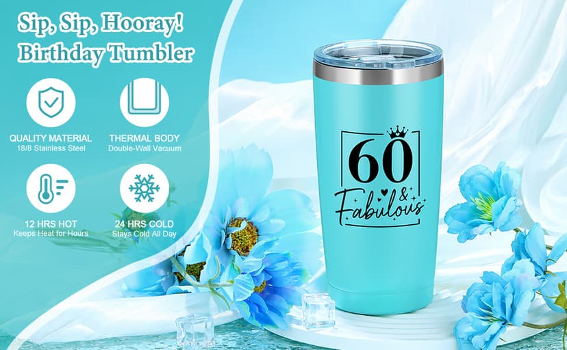 60th Birthday Gifts for Women 60 Year Old Birthday Gifts for Women Cool 1965 Gift for 60 Year Old Woman Fabulous Gift Ideas for Woman in Their 60s Happy 60th Bday Decorations with Tumbler Tote Bag
