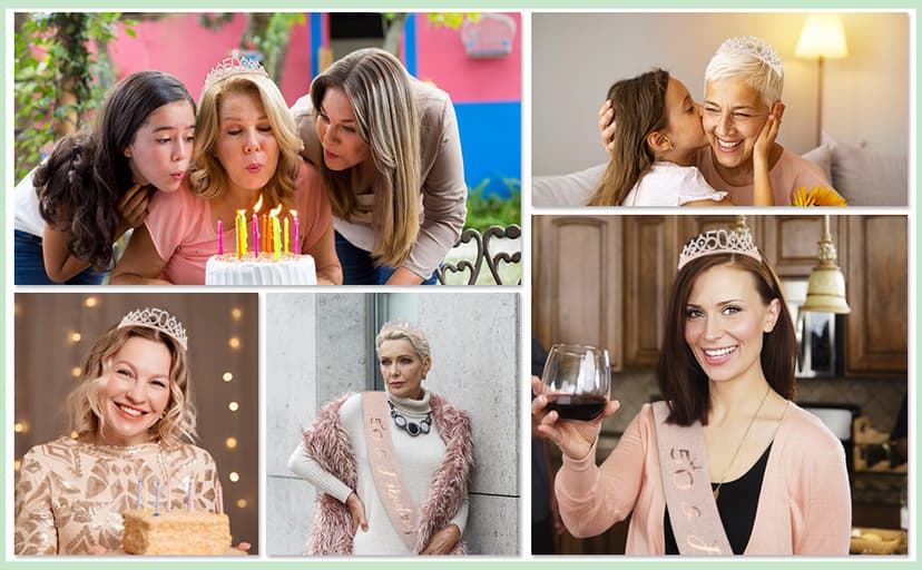 CIEHER 50th Birthday Crown + 50 & Fabulous Sash+Pearl Pin Set, Tiara, 50th Gifts, Decorationsfor Women Friends, Happy Party Favor Supplies