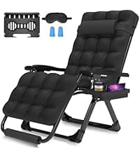 Suteck Oversized Zero Gravity Chair,29In XL Lounge Chair w/Removable Cushion&Headrest, Reclining Camping Chair w/Upgraded Lock and Footrest, Reclining Patio Chairs Recliner for Indoor Outdoor