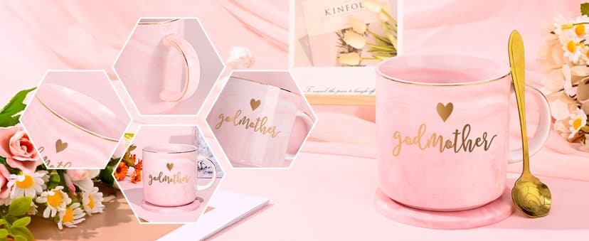 YHRJWN Godmother Proposal Gift, Will You Be My Godmother, Quieres Ser Mi Madrina, Christmas Mothers Day Birthday God Mother Gifts for Women from Godchild, Aunt Gifts, 12 Oz