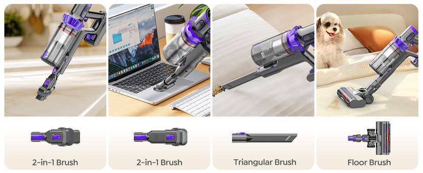 Cordless Vacuum Cleaner, 50KPA Powerful Suction, 70Min Runtime Vacuum Cleaners for Home, Self-Standing Stick Vacuum with Charging Dock Station,Anti-Tangle Brush for Home Pet Hair/Carpet/Hardwood Floor