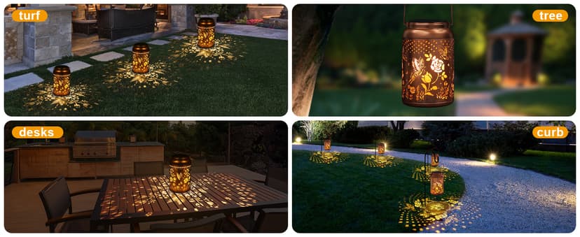 Solar Lanterns Outdoor Waterproof Hummingbird Garden Decor Gifts for Women Mom Grandma Hanging Solar Lights Metal Solar Decoration Outside for Yard, Patio, Backyard, Porch