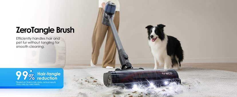 Tineco Pure ONE S30 Cordless Vacuum Cleaner, 150AW Powerful Suction, Zero Tangle Brush, Up to 65min Runtime, 6-Stage HEPA Filtration, PureCyclone Technology Stick Vacuum with Wall Mount Dock