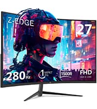 Z Z-EDGE 27 inch Curved Gaming Monitor, FHD 1080P 300Hz 240Hz Computer Monitor, Ultra-Fast MPRT 1ms Curved Monitor, 1500R, 16.7M Colors, UG27H Frameless Bezel, 2X DP 1.4 Ports and 2X HDMI 2.0 Ports