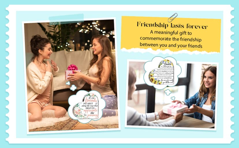 Spiareal Gift for Friend Friendship Women Friend Friendship Birthday Cheer up Gift Acrylic Heart Butterfly Keepsake Paperweight for Home Office Table Shelf(Classic)