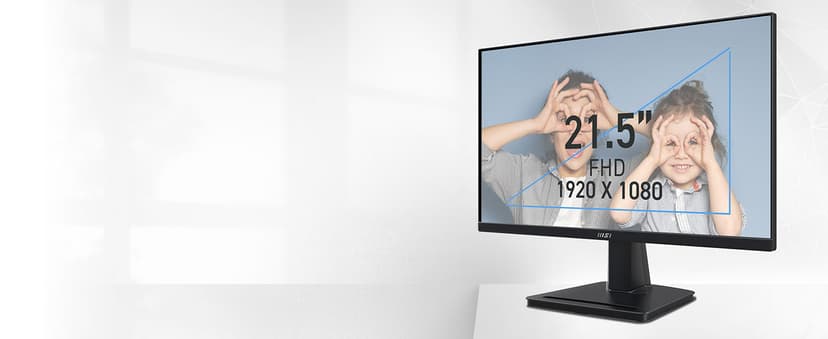 msi PRO MP225V, 22-inch, 1920 x 1080 (FHD) Computer Monitor, 100Hz, Adaptive-Synch, HDMI, Video Port, Low Blue Light, Eye-Q Check, VESA Mountable, Tilt, 1ms, Black