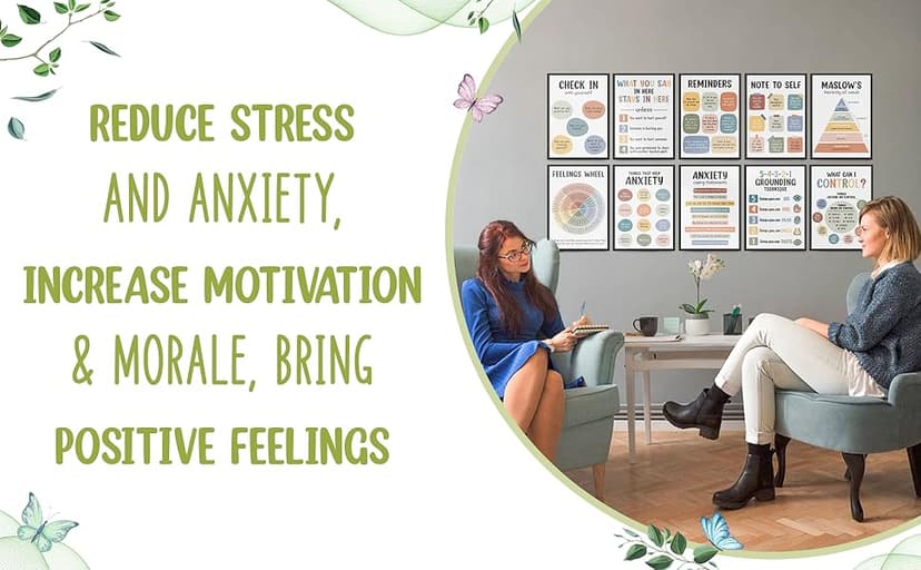 10 Pcs Care Mental Health Posters, Mental Health Matters Poster, Therapy Office Decor, Counseling Office Must Haves, School Counselor PR Colorful (Colorful)