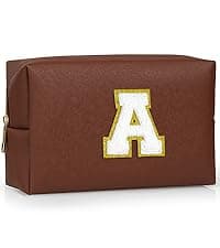 TOPEAST Gifts for Friends Female Mom, Cute Makeup Bag Small Pink Cosmetic Bag Travel Toiletry Bag, Personalized Birthday Gift for Women Girl, Preppy Travel Stuff for Girls (Pink C)