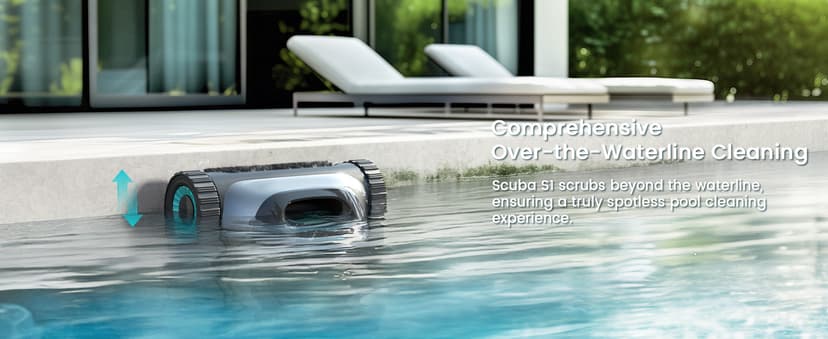 Aiper Scuba S1 Robotic Pool Cleaner – 4500GPH Suction, Wall & Waterline Cleaning, 4 Modes, Smart Wavepath Navigation, 150-Min Runtime, Pool Vacuum for Inground Pools