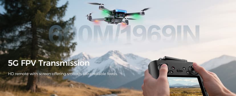 GPS Drone with 4K HD Camera for Adults,4.5 inch HD Screen on Remote Controller,FPV RC Drones with Auto Return, Follow Me and Lightweight,2 PCS Batteries for Long Flight Time,Easy Fly Quadcopter for Beginners,Under 250g