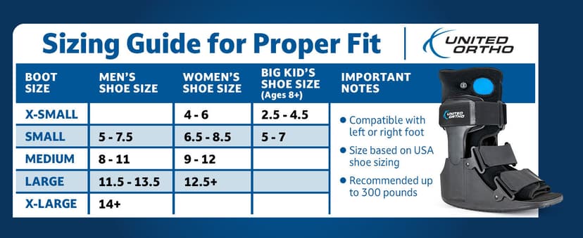 United Ortho United Ortho USA14115 Short Air Cam Walker Fracture Boot, Medium, Black