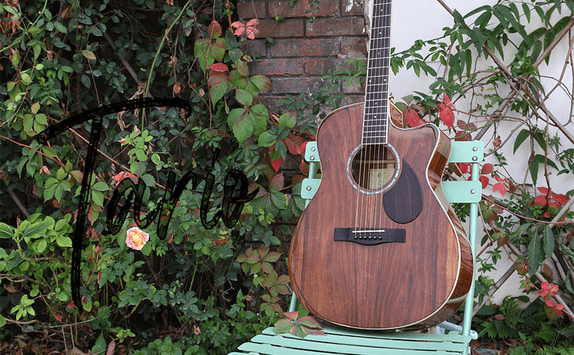 TARIO 41'' Electric Acoustic Antique Guitar Solid Acacia Top Acacia Back and Sides Mahogany Neck