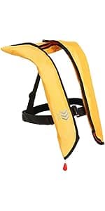 Automatic Inflatable Life Jacket|Life Vest for Adults|PFD Low Profile|Supports up to 330 lbs