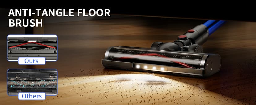 MBYULO Cordless Vacuum Cleaner, 580W 50Kpa Powerful Stick Vacuum, Up to 70Mins Rechargeable Battery, Vacuum Cleaners for Home Anti-Tangled Lightweight Handheld for Hardwood Floor, Carpets, Pet Hair