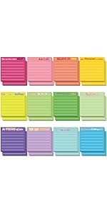 Yinder 24 Pcs Inspirational Sticky Notes with Lines Cute Motivational Sticky Notes Pad Employee Appreciation Gifts Bulk for Teacher Nurse Coworkers Office 3 x 3''(Dark Color,Appreciation)