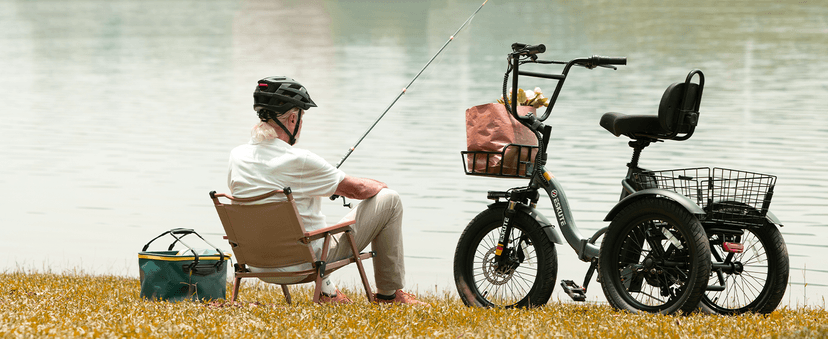 T300 Adults Electric Trike Bike, 1200W Peak Motor & 624Wh Removable Battery,18x3.0 Fat Tire Foldable 3-Wheel E-Bike with Step-Thru Design, Up to 65 Miles, Gift for Parents