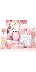 Birthday Gifts for Women, Gift Baskets for Women, Best Friend Friendship Gifts, Get Well Soon Inspirational Gift Set Box for Woman Her Teen Girl Sister Friendship w 18oz Daisy Cup