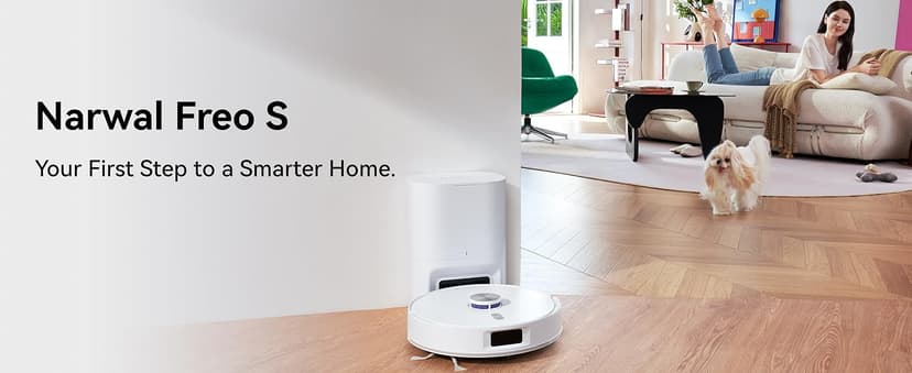 NARWAL Freo S Robot Vacuum and Mop Combo, 8000Pa Suction, 180 Days Hands Free, Self-Emptying Base, LDS Navigation, Obstacle Avoidance, Robot Vacuum Cleaner for Pet Hair & Hard Floors
