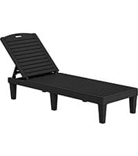 YITAHOME Outdoor Chaise Lounge Chair, Plastic Pool Chaise Lounge with 5-Position Backrest, Easy Assembly & Waterproof for Patio & Poolside, Set of 2, Brown