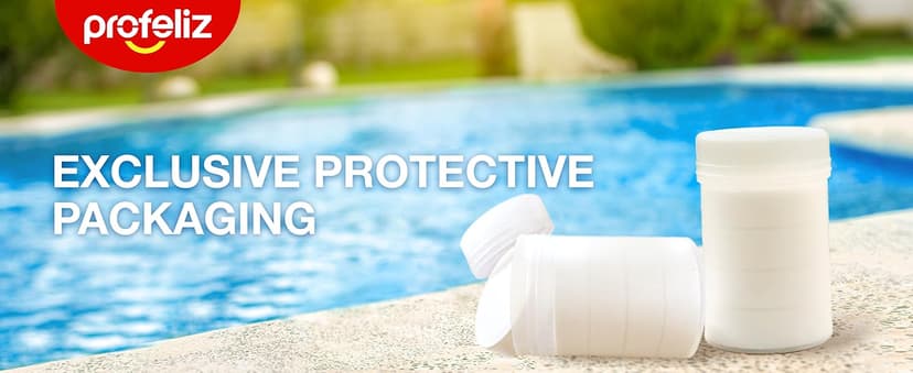 PROFELIZ 2-Pack Chlorine Tablets 3 Inch for Swimming Pools, Kills Bacteria and Stops Algae, Slow Dissolving,Exclusive Protective Packaging,Pool Chlorine Tablets,2X 40 lbs Bucket,Total of 80lbs