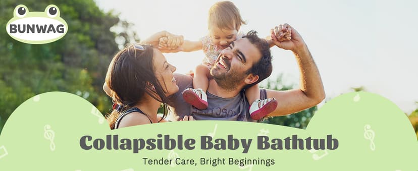 BUNWAG Baby Bathtub, Collapsible Newborn Bathtub for Infant to Toddler with Soft Cushion and Thermometer,Portable Travel Newborn Tub with No-Slip Feet, Baby Shower Gifts, 0-12 Months Baby Bath, Grey B0CTJXJL4T