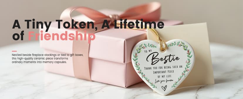 Bestie Gifts for Women Friendship, Best Friend Birthday Gift for Women, Thank You Ornaments, Appreciation Friendship Gifts for Best Friends Lady, BFFs Soul Sister, Bestie Stuff