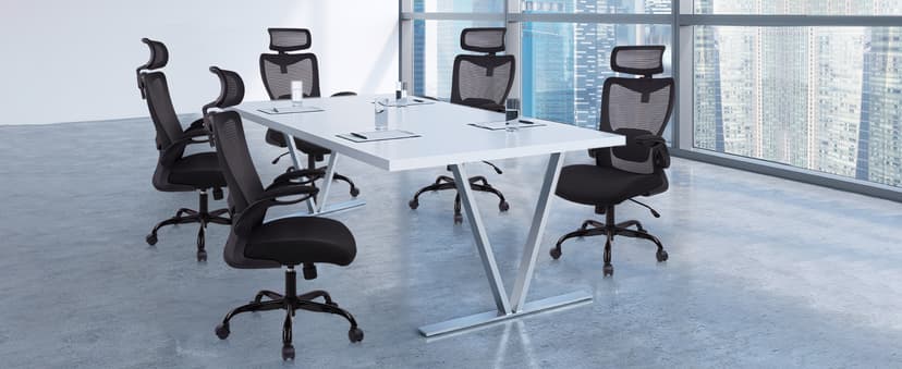 CLATINA Heavy Duty Ergonomic Mesh Office Chair 400LBS, Big and Tall Desk Chair with Adjustable Lumbar Support & Headrest, Flip Up Padded Arms, Swivel Computer Chair for Home, Study, Conference, Black