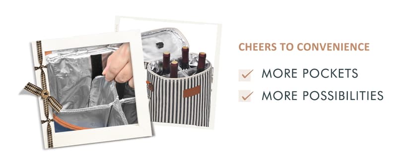 Tirrinia 4 Bottle Wine Gift Carrier - Leakproof & Insulated Padded Portable Versatile Wine Carrying Cooler Tote Bag for Travel, BYOB Restaurants, Wine Tasting, Parties,Gift for Wine Lovers, Beige