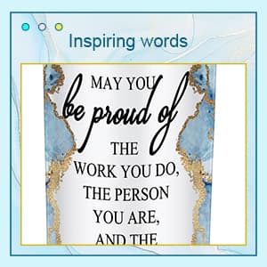 Domensi 6 Pcs Employee Appreciation Gift Set for Women Female Christmas Thank You Gift May You Be Proud 20 oz Rustic Marble Sign Tumbler Makeup Bag Journal for Teacher Nurse Lady Work Business(Blue)