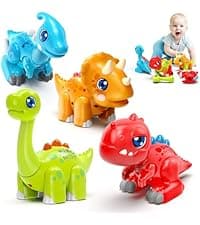 Marstone Toddler Toys for 1 2 Year Old Boys and Girls Gifts: Educational Elephant Slide with 4 Animal Cars Toys for Baby 12-18 Months, First Birthday Present Learning Push Truck Track Ages 1-2