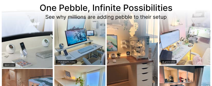 Creative Pebble 2.0 USB-Powered Desktop Speakers with Far-Field Drivers and Passive Radiators for PCs and Laptops (White)