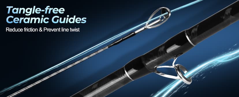 Jenseits 2Piece Carbon Fiber Spinning & Casting Fishing Rod, Ultra-Sensitive Lightweight, Stainless Steel Ceramic Guides, Cork & EVA Handle, Fast & Extra Fast Action, Bass Trout Freshwater Fishing Rod