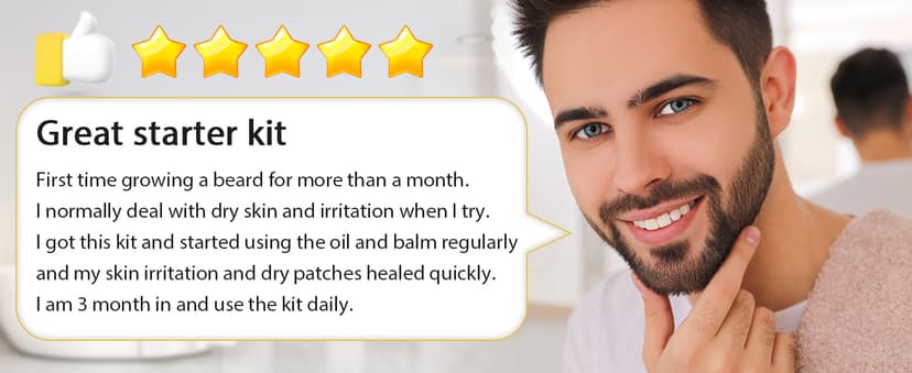 Beard Kit for Men Grooming & Care W/3 Pack Beard Oil, Wash, Balm, Comb, Brush, Scissors,Anniversary Valentines Birthday Fathers Gifts Idea for Husband Him Boyfriend Dad Men Christmas Stocking Stuffers