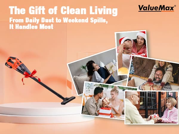 ValueMax Cordless Handheld Vacuum, Portable Vacuum Cleaner Dry/Wet Suction with 20V Rechargeable Battery and Multi-Nozzles for Car, Home and Pet Hair Cleaning(Battery Included)